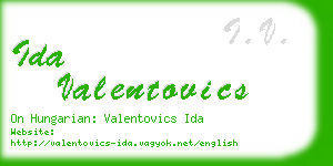 ida valentovics business card